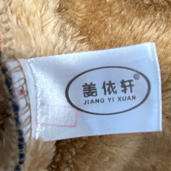 Boys Plaid Flannel Fleece Jacket Sz XXL Button Up Warm Collar Blue Tan Orange - Picture 10 of 11